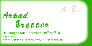 arpad bretter business card